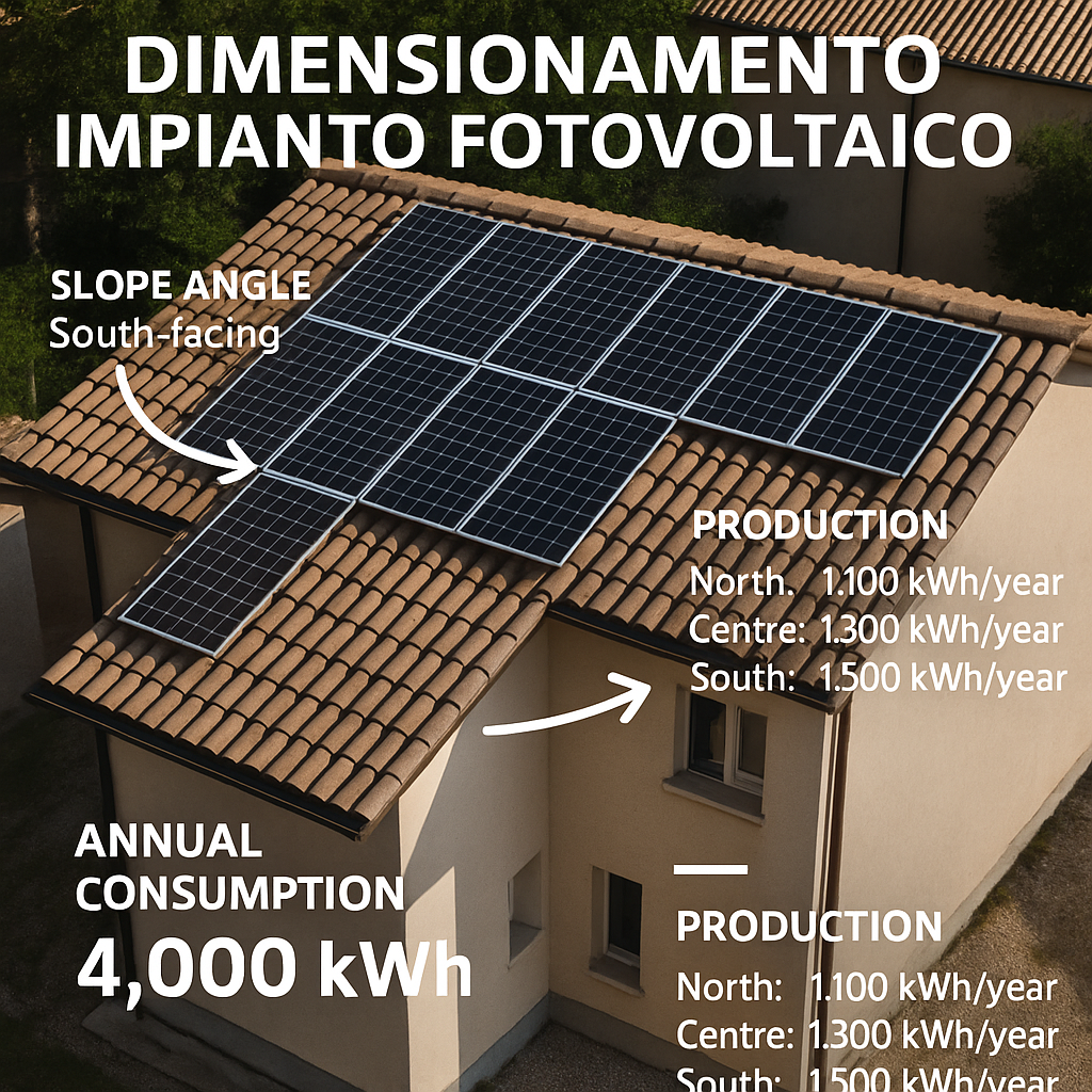 dimensionamento impianto fotovoltaico residenziale
