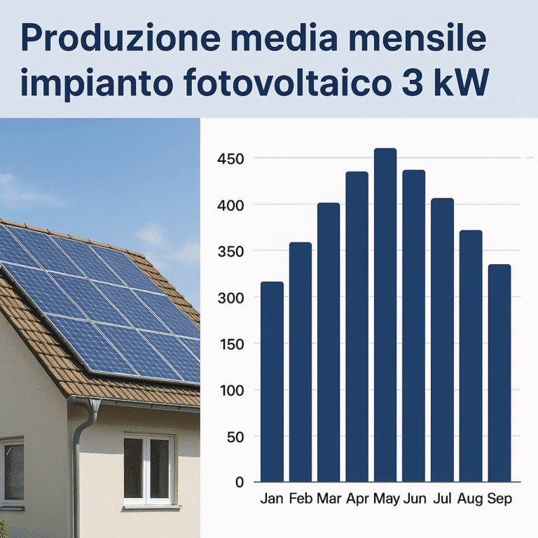 produzione media mensile impianto fotovoltaico 3 kw